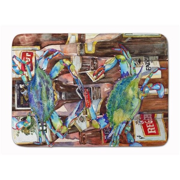 Carolines Treasures Carolines Treasures 8918RUG Blue Crabby New Orleans Beer Bottles Machine Washable Memory Foam Mat 8918RUG - main